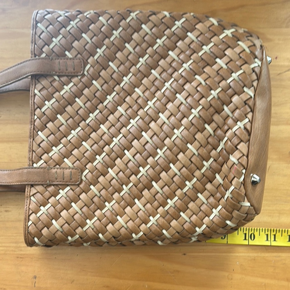 Nine West Tan and Cream Woven Tote Bag - Picture 8 of 14